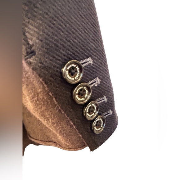 🍄Double Standard Clothing Black Blazer w/Gray Stretch Panels Unfinished Hems - Picture 9 of 9